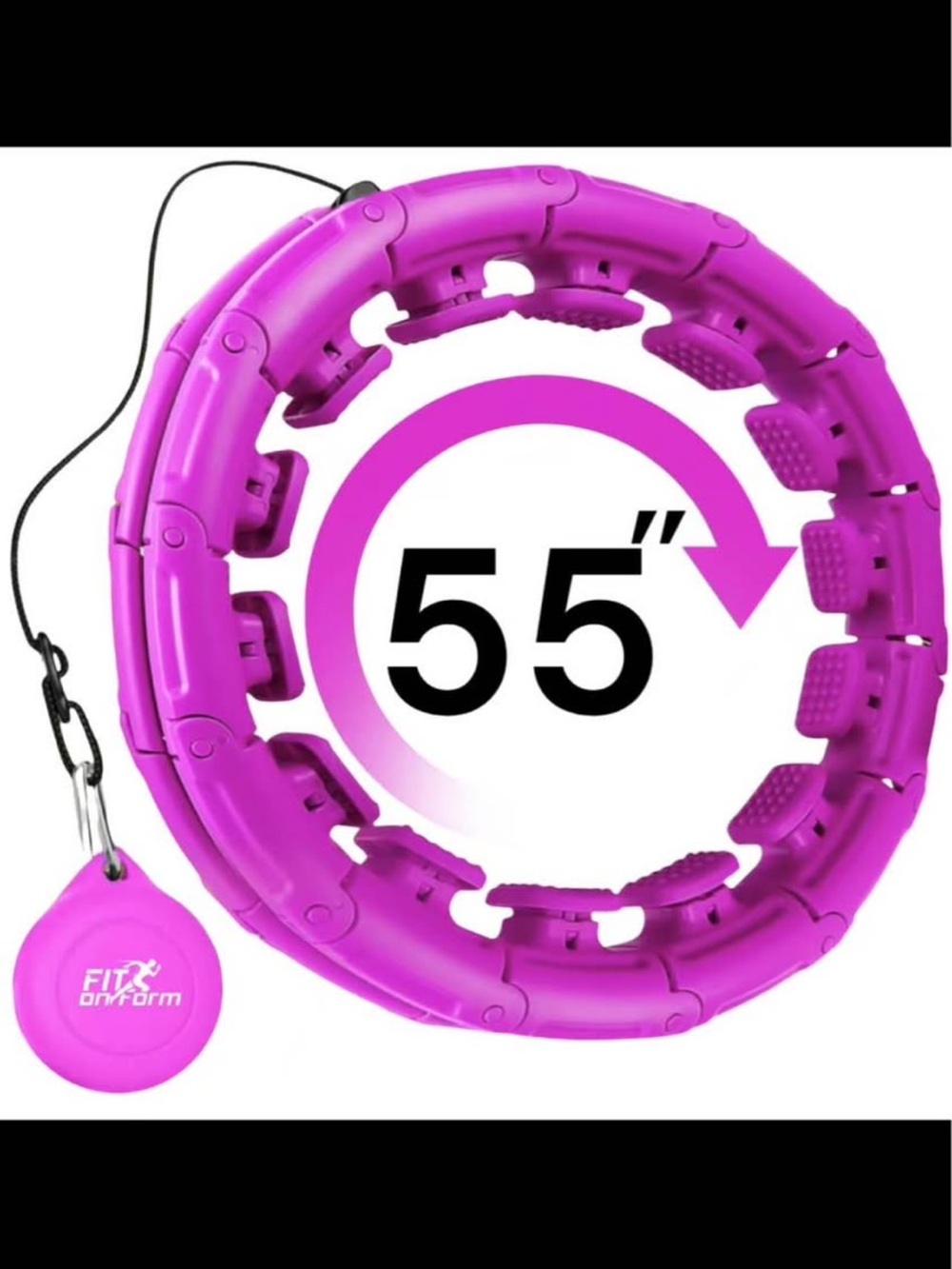 FIT on Form Adjustable Weighted Hula Hoop - Bright Magenta